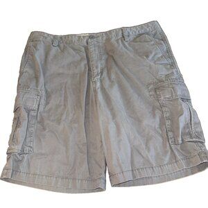 Dockers Men's Gray Cargo Shorts 42 Flat Front Cotton Casual Inseam 10"